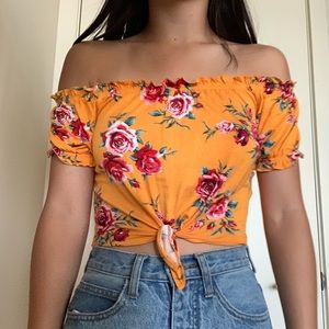 Off the Shoulder Floral Blouse